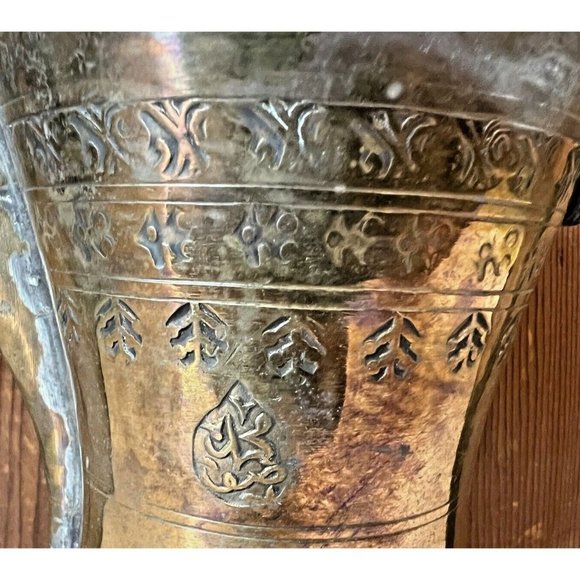 Brass Islamic Dallah Arabic Coffee Pots Middle Eastern India Set Of 3 - Picture 11 of 16